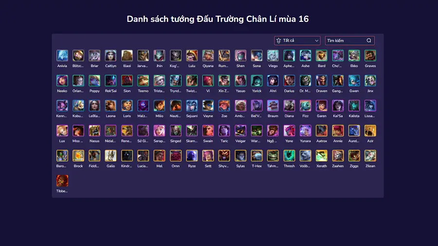 Thông tin tướng TFT